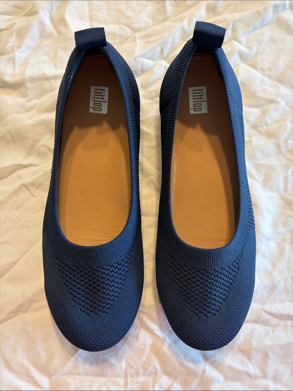 New Fitflop Navy Knit Slip-On Flats